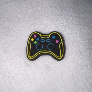 Black Light Up Gaming Controller Jibbitz Accessory with Yellow Accents
